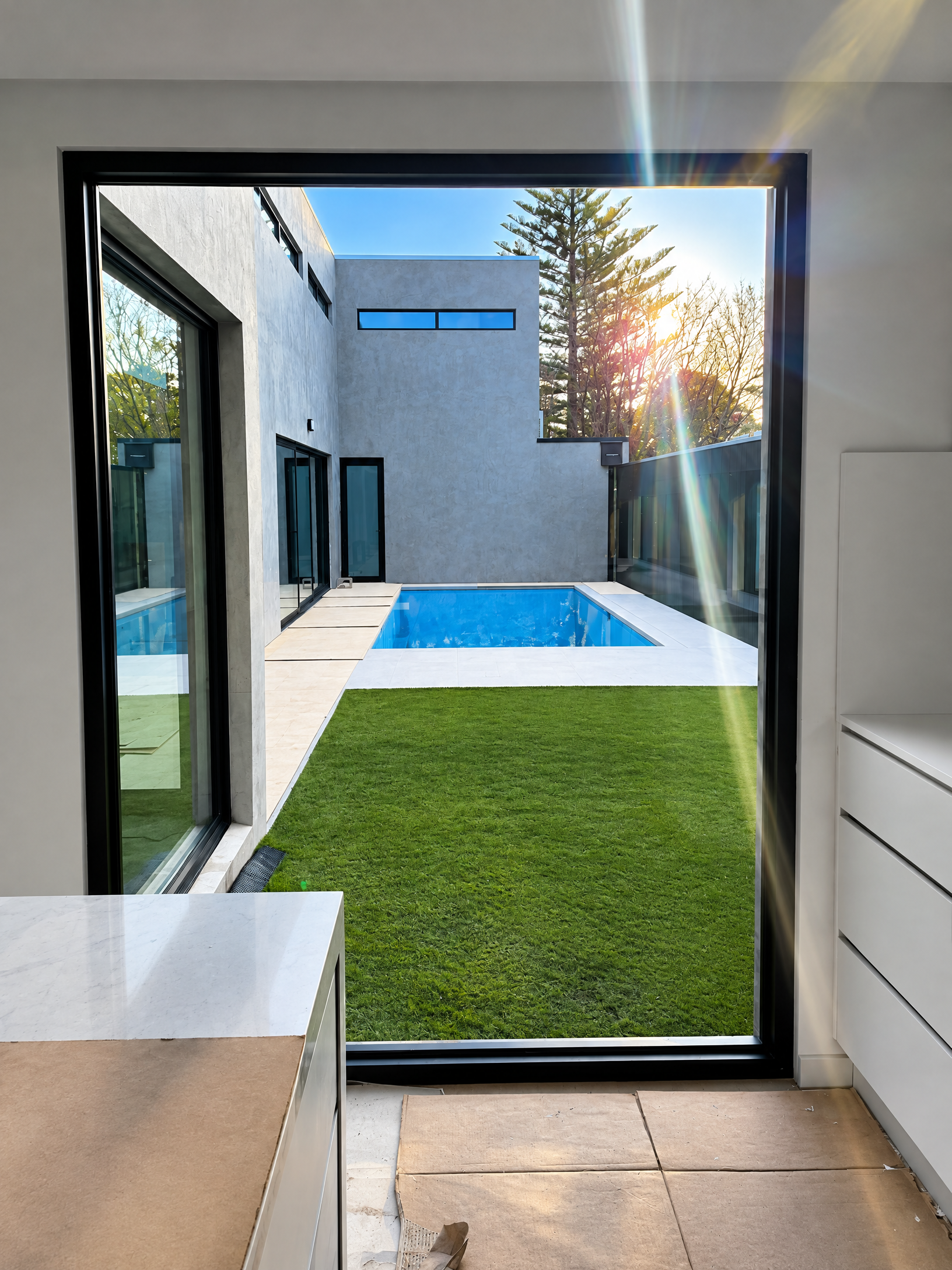 Bright, clean exterior detail